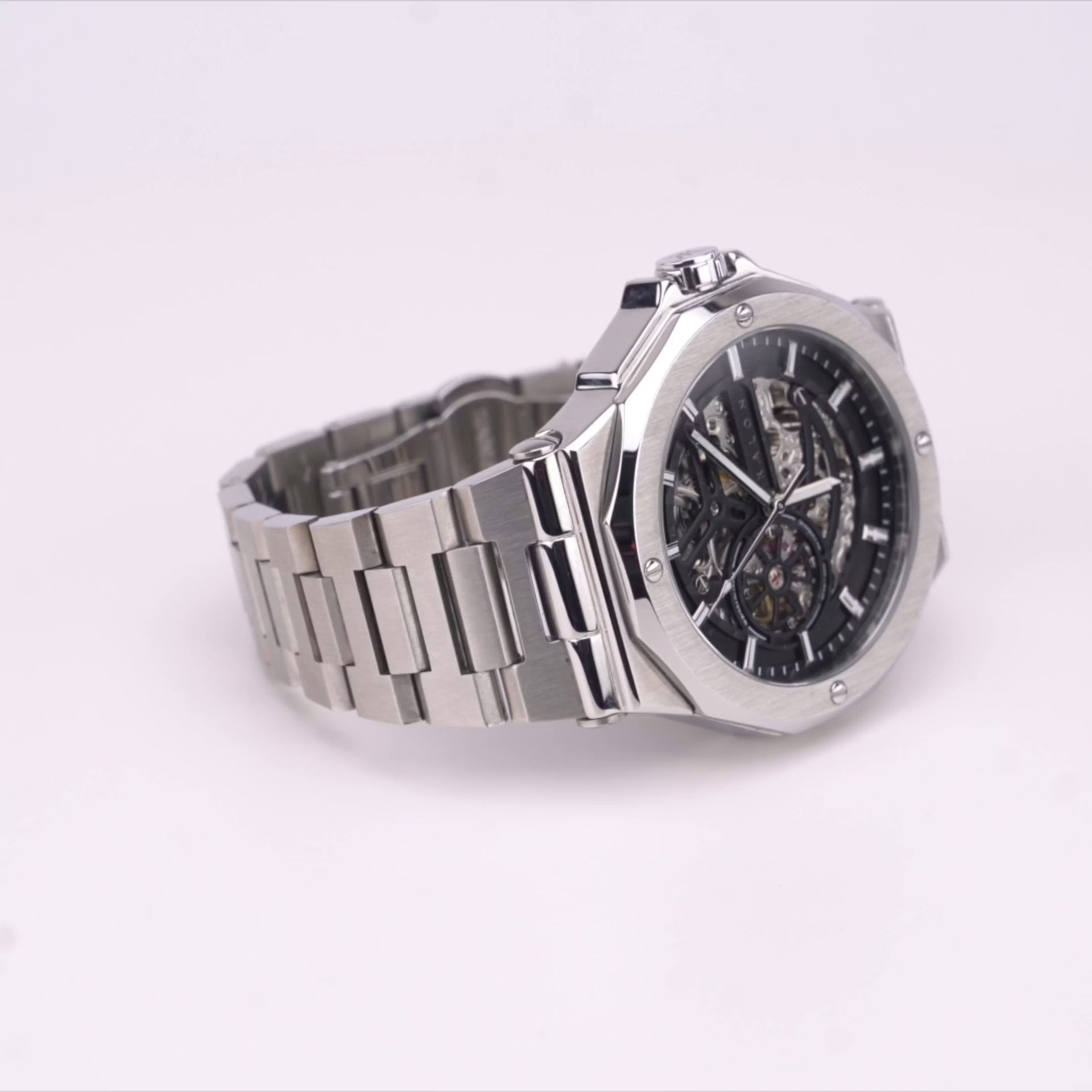 Xander Silver skeleton watch